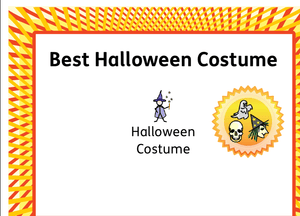 Best Halloween Costume Certificate