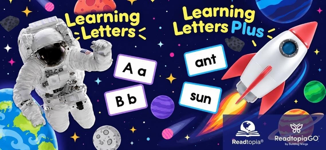 Learning Letters and Learning letters Plus with Readtopia and ReadtopiaGO