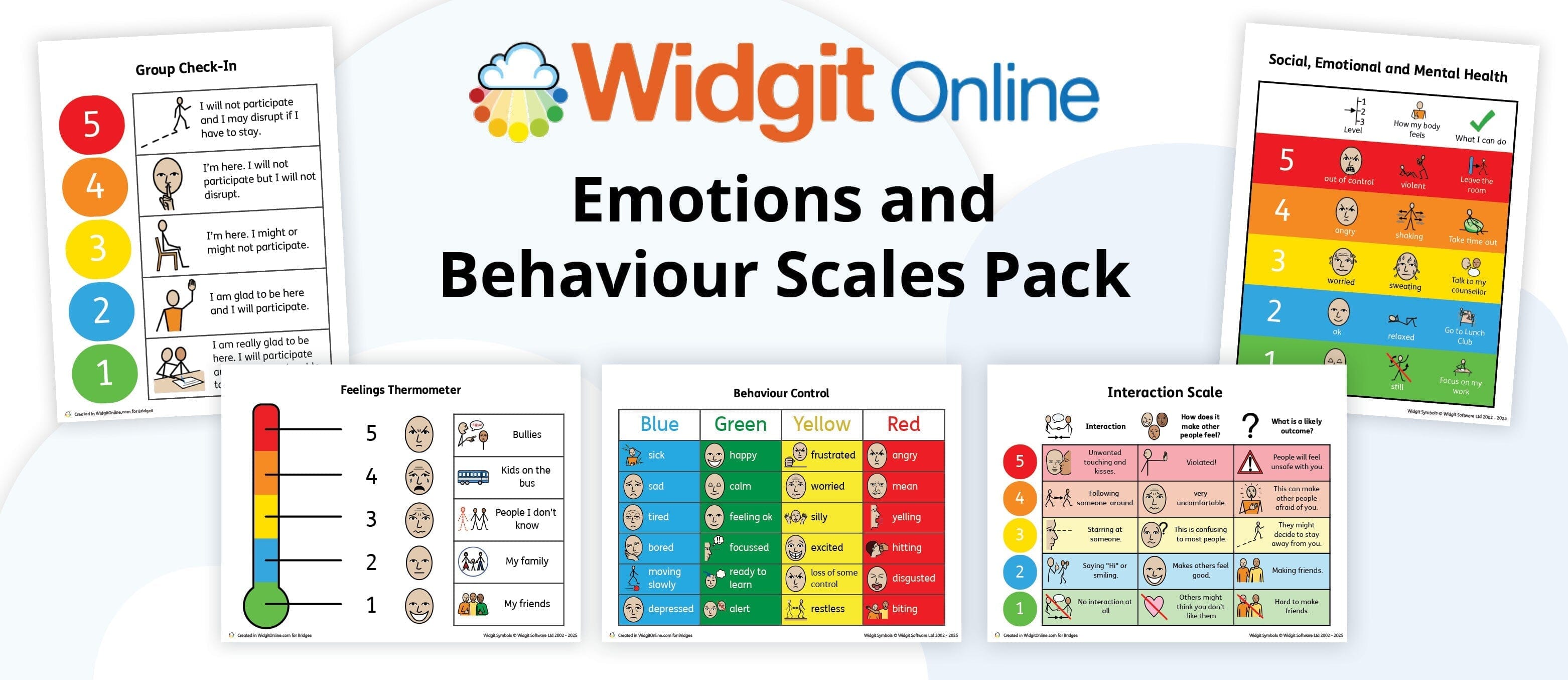 Widgit Online Emotions and Behaviour Scale Pack – Bridges Canada