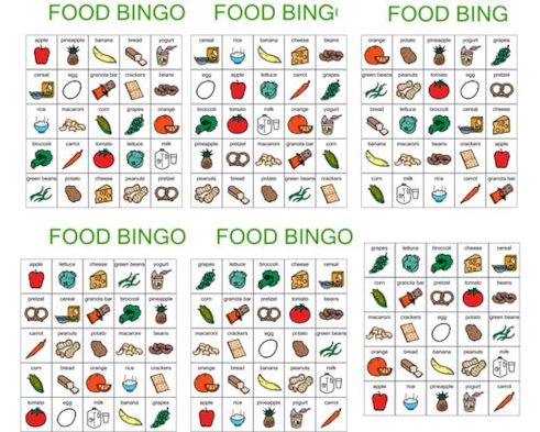 (AS IS) Food Picture Bingo