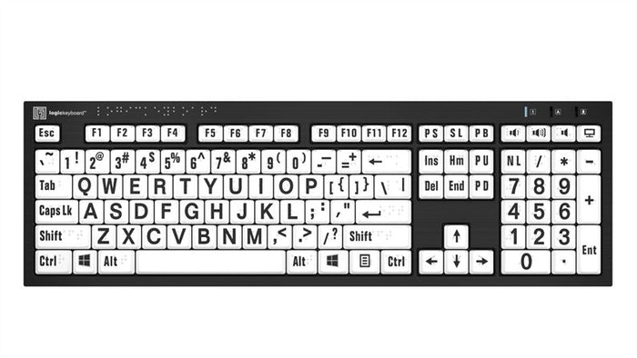 Braille & Large Print NERO Slimline Keyboard – Windows American English