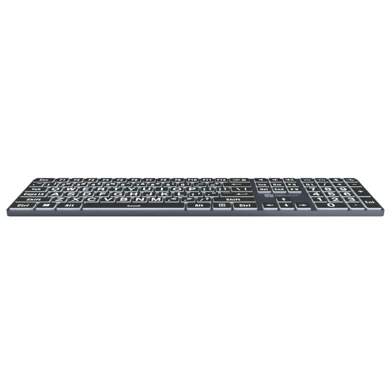 Titan Large Print Wireless Keyboard - White on Black