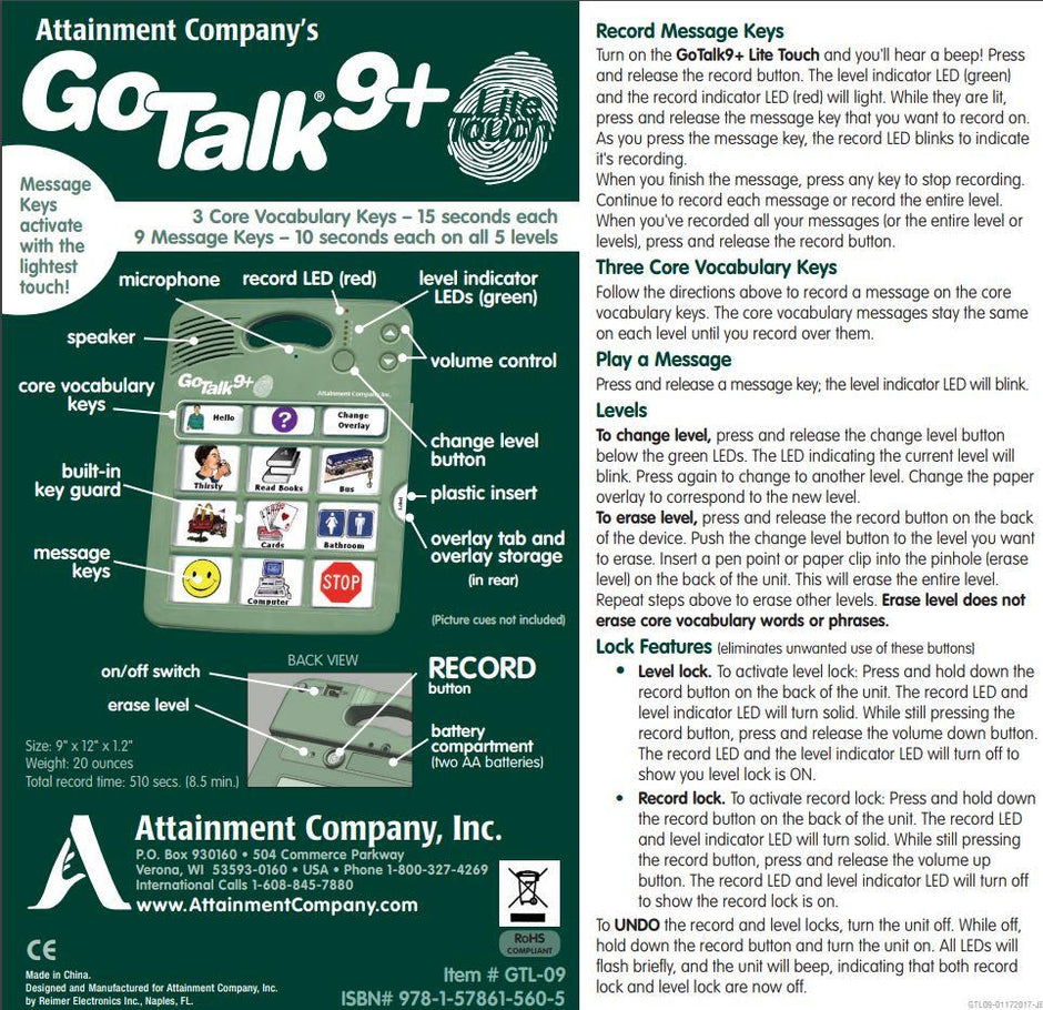 GoTalk 9+ Lite Touch – Bridges Canada