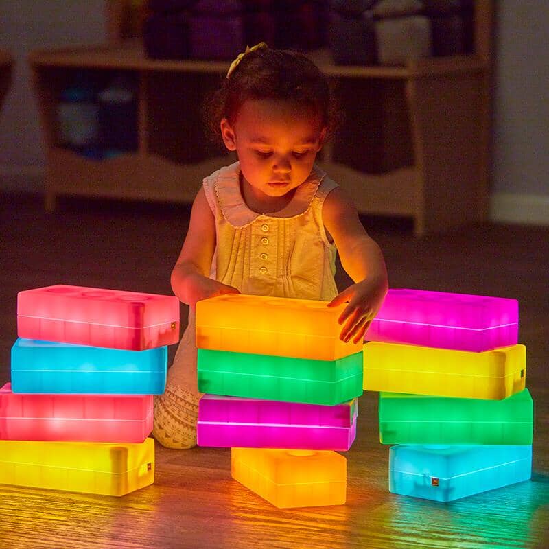 Interactive Led Brick Light Up Tactile Glow Construction Bricks – Bridges Canada